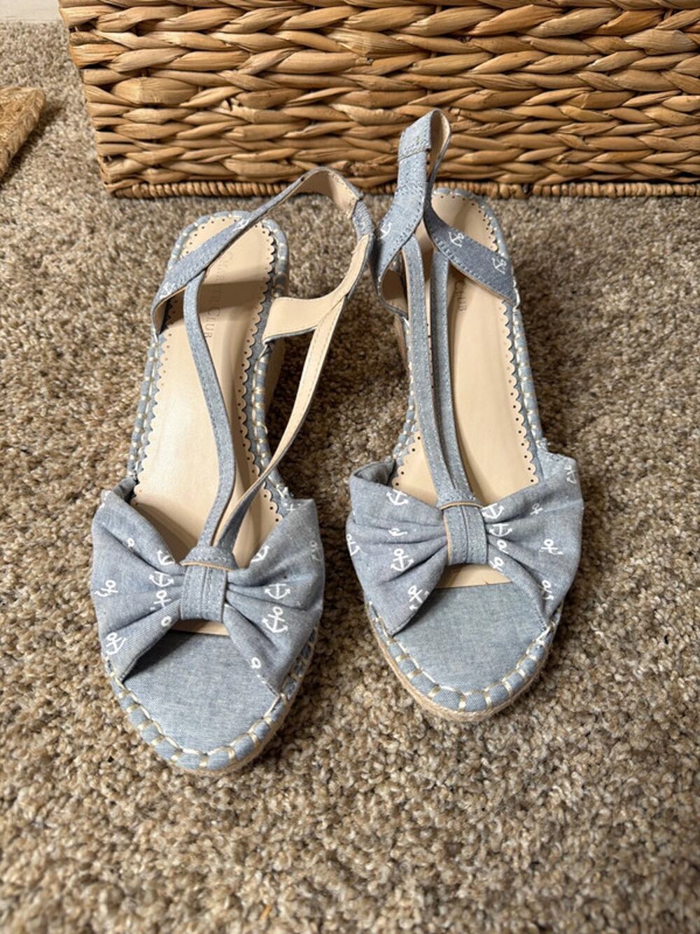 Charter club denim wedge espadrille 9.5 NWOT 729